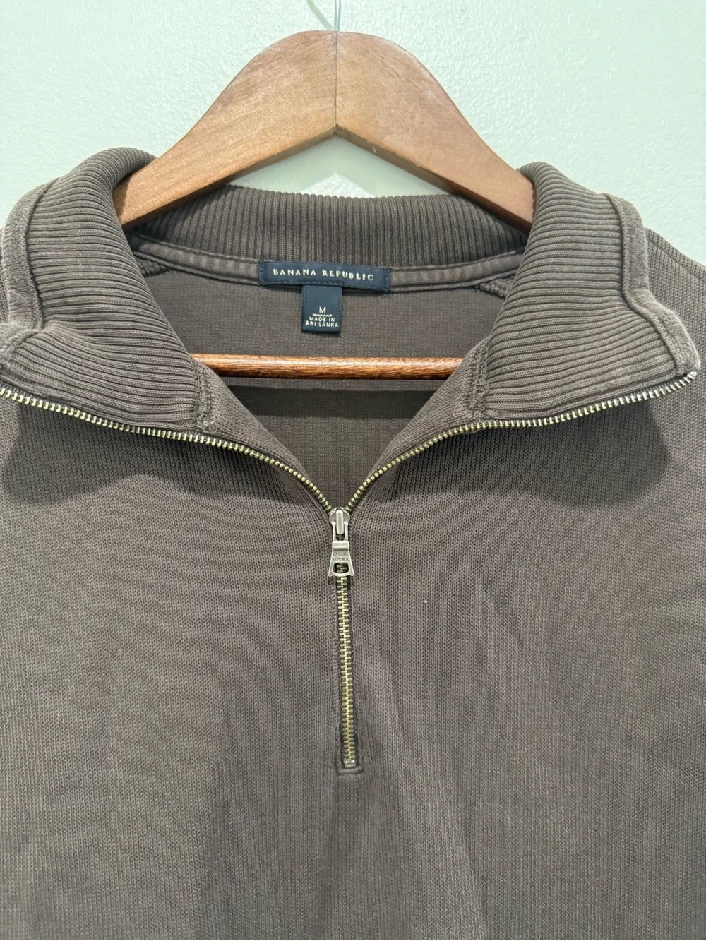 Banana Republic Men's Brown Quarter-Zip Pullover Sweater